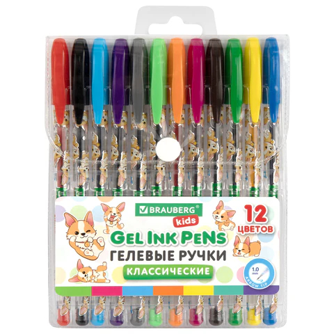 Ручки гелевые BRAUBERG KIDS ″CUTE ANIMALS″, 12 штук Ручки гелевые BRAUBERG KIDS ″CUTE ANIMALS″, 12 штук