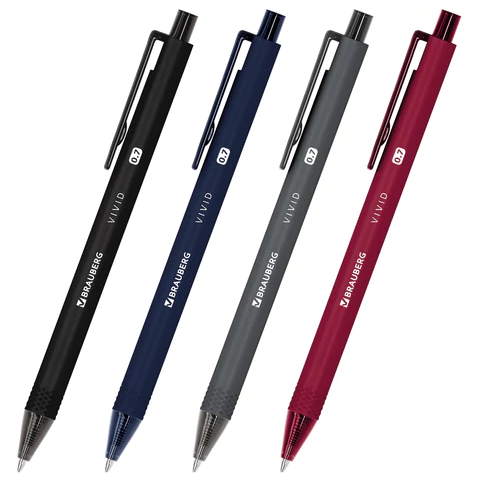 Ручка шариковая автоматическая BRAUBERG ″VIVID″, soft-touch Ручка шариковая автоматическая BRAUBERG ″VIVID″, soft-touch