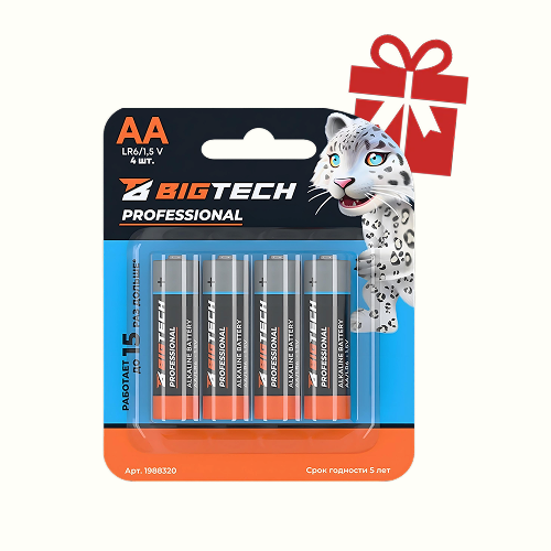 Получите подарок за закупку батареек BigTech! Получите подарок за закупку батареек BigTech!