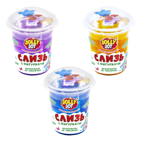 Слайм с фигурками, русалочки JOLLY JOT, набор 3 штуки Слайм с фигурками, русалочки JOLLY JOT, набор 3 штуки