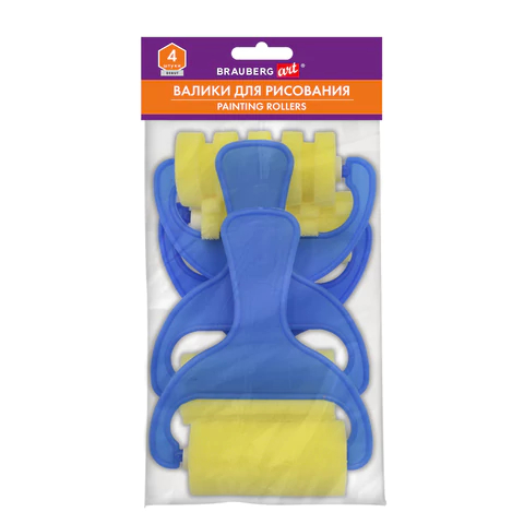 Валики для рисования художественные, набор 4 штуки, BRAUBERG ART DEBUT Валики для рисования художественные, набор 4 штуки, BRAUBERG ART DEBUT