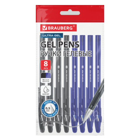 ����� ������� BRAUBERG ″ULTRA GEL″, 8 ���� (4 �����, 4 ������)