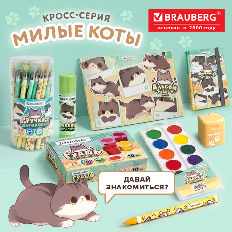 Кросс-серии BRAUBERG: экскурсия в мир МИЛЫХ КОТОВ Кросс-серии BRAUBERG: экскурсия в мир МИЛЫХ КОТОВ