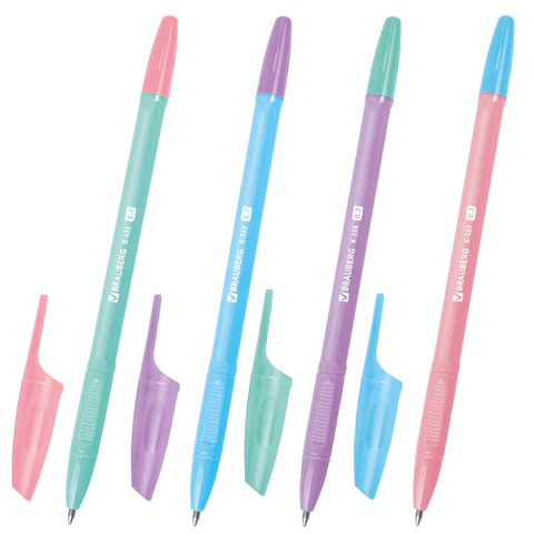 Ручки шариковые BRAUBERG ″X-333 PASTEL MIX″, 8 штук Ручки шариковые BRAUBERG ″X-333 PASTEL MIX″, 8 штук