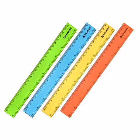 Линейка пластиковая 25 см BRAUBERG Линейка пластиковая 25 см BRAUBERG