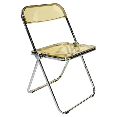 Стул складной прозрачный янтарный BRABIX ″Glam CF-020″ Стул складной прозрачный янтарный BRABIX ″Glam CF-020″