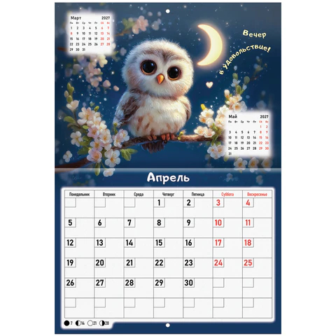 Календарь-планер настенный BRAUBERG, ″Funny owl″
